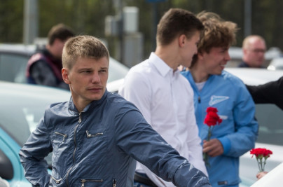 «Зенит» на Пискаревском мемориале