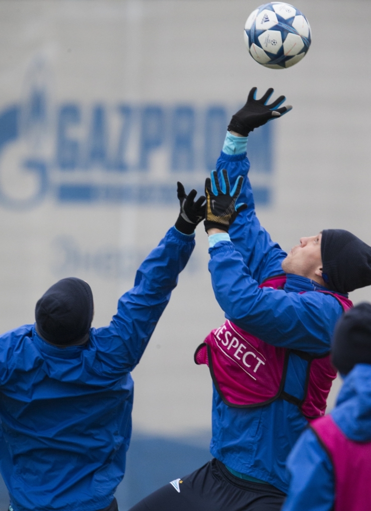 Открытая тренировка «Зенита» перед матчем Лиги Чемпионов УЕФА с «Валенсией»