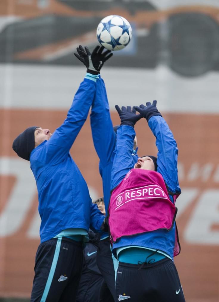 Открытая тренировка «Зенита» перед матчем Лиги Чемпионов УЕФА с «Валенсией»