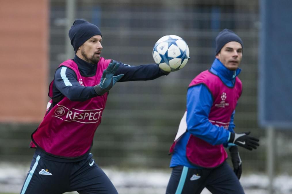 Открытая тренировка «Зенита» перед матчем Лиги Чемпионов УЕФА с «Валенсией»