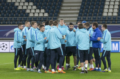 Лига Чемпионов УЕФА, открытая тренировка «Зенита» перед матчем с «Гентом»