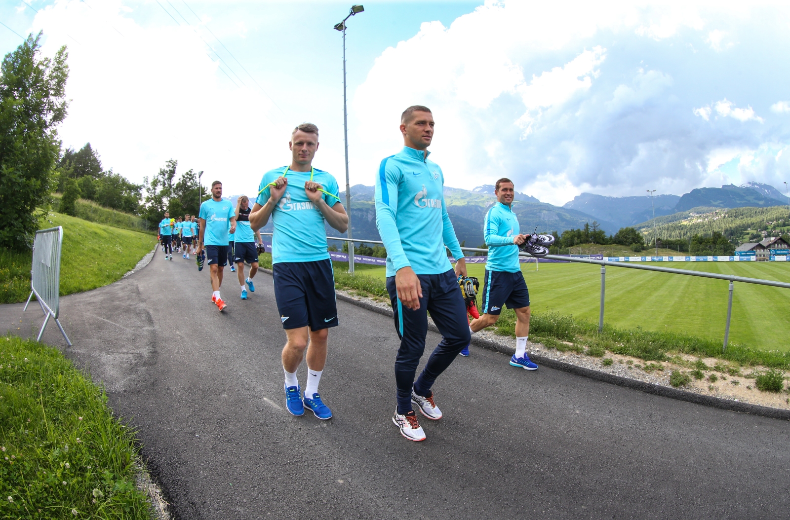 «Газпром»-тренировочные сборы в Швейцарии: вечерняя тренировка 5 июля