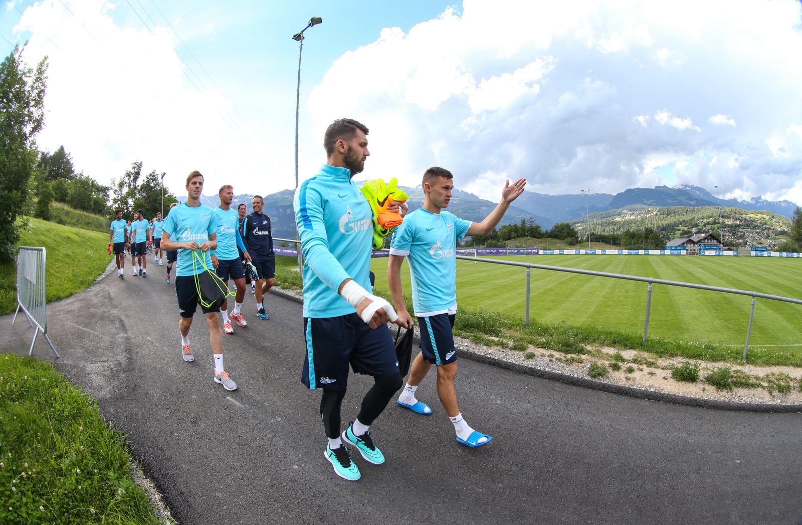 «Газпром»-тренировочные сборы в Швейцарии: вечерняя тренировка 5 июля