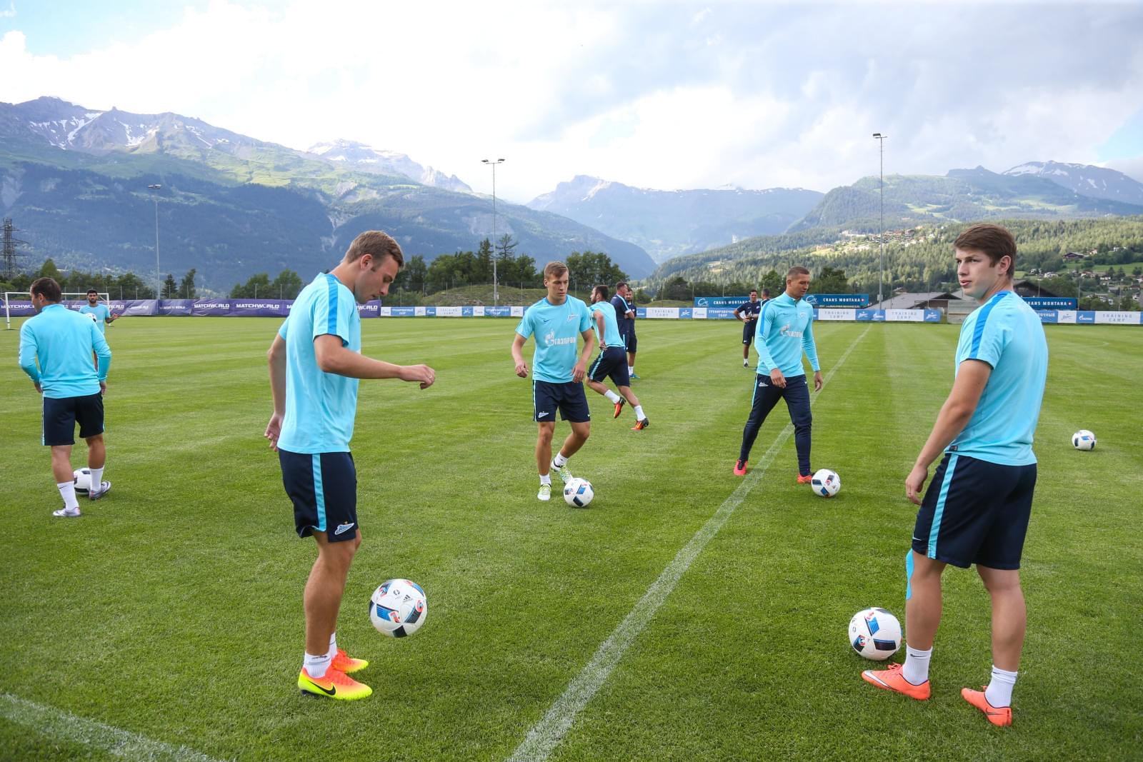 «Газпром»-тренировочные сборы в Швейцарии: вечерняя тренировка 5 июля
