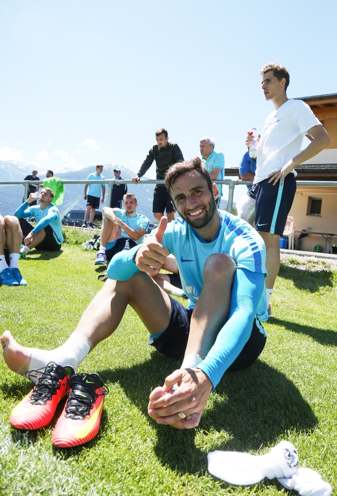 «Газпром»-тренировочные сборы в Швейцарии: утренняя тренировка 6 июля