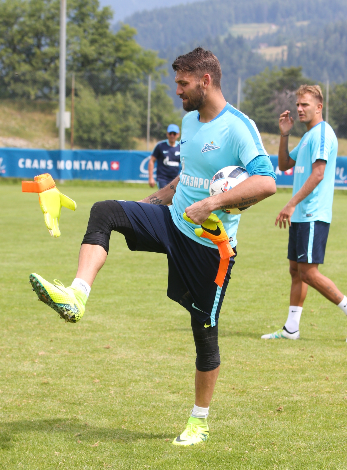 «Газпром»-тренировочные сборы в Швейцарии: утренняя тренировка 11 июля