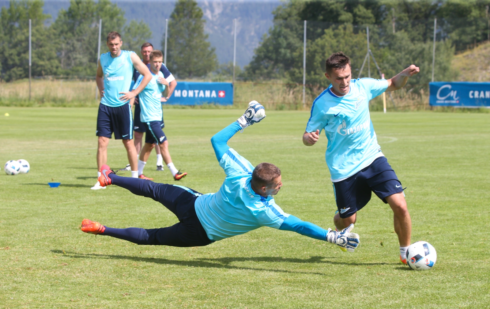 «Газпром»-тренировочные сборы в Швейцарии: утренняя тренировка 11 июля