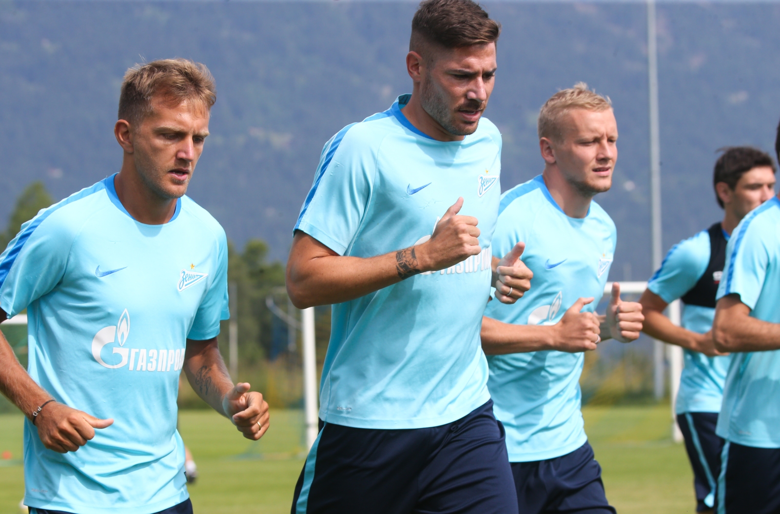 «Газпром»-тренировочные сборы в Швейцарии: утренняя тренировка 11 июля
