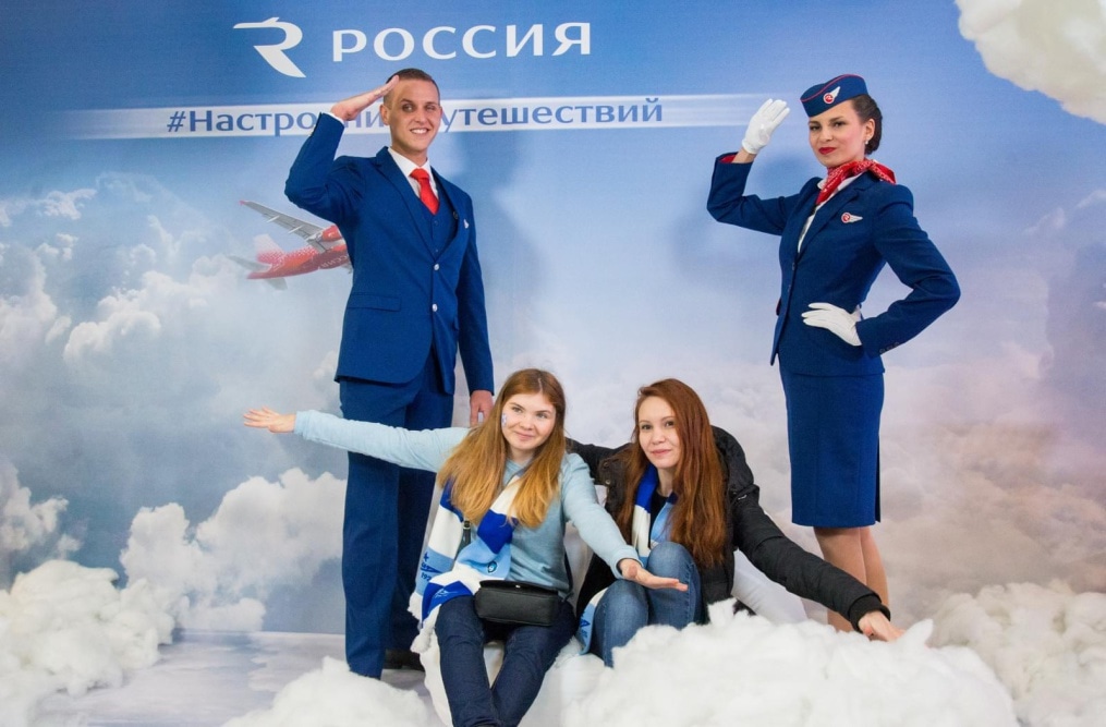 Интерактивная площадка «Вместе на высоте!» от авиакомпании «Россия» на матче «Зенит» — «Локомотив»