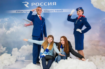 Интерактивная площадка «Вместе на высоте!» от авиакомпании «Россия» на матче «Зенит» — «Локомотив»