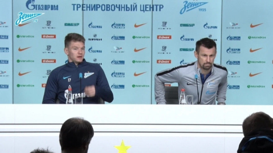 «Зенит-ТВ»: Брифинг Сергея Семака и Олега Шатова перед матчем с «Рубином»