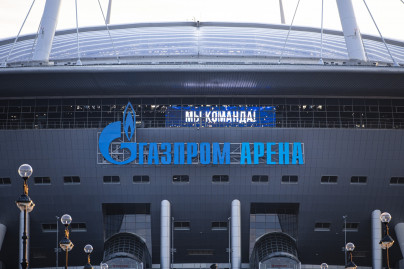 Новое оформление фасада стадиона «Газпром Арена»