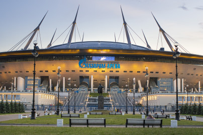 Новое оформление фасада стадиона «Газпром Арена»