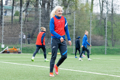 Тренировка женской команды перед матчем с ЦСКА
