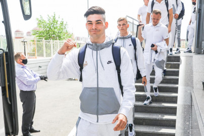 Игроки «Зенита» в чемпионской форме Nike перед матчем с «Тамбовом»