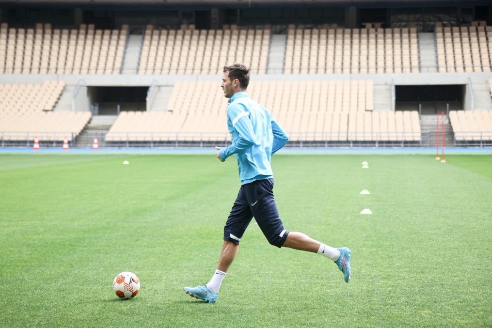 Тренировка сине-бело-голубых на стадионе «Ла-Картуха»