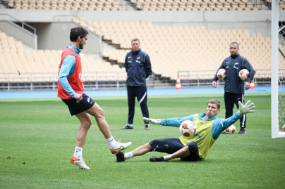 Тренировка сине-бело-голубых на стадионе «Ла-Картуха»