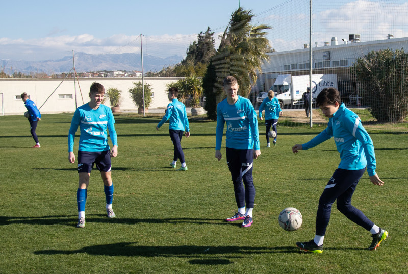 Учебно-тренировочные сборы команды «Зенит» U-17 в Турции, тренировка 31 января