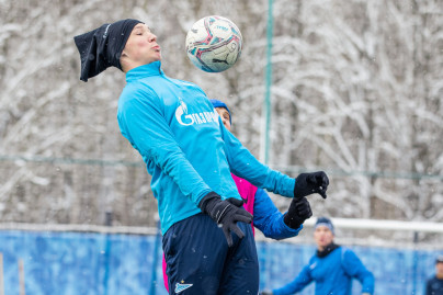 Тренировка команд «Зенит» U-19 и «Зенит» U-18 в «Газпром»-Академии