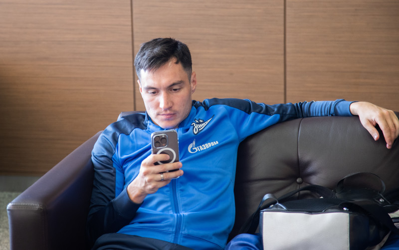 Команда «Зенит» перед вылетом на матч за Суперкубок с ЦСКА