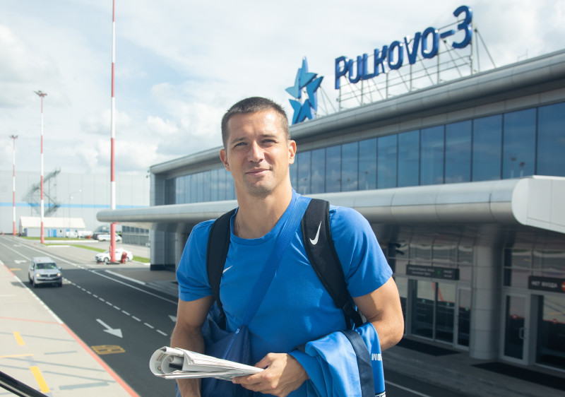 Команда «Зенит» перед вылетом на матч за Суперкубок с ЦСКА