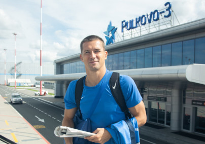 Команда «Зенит» перед вылетом на матч за Суперкубок с ЦСКА