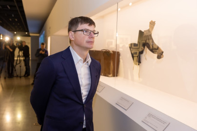 Андрей Аршавин и Анатолий Давыдов на открытии выставки «Город-герой Ленинград»