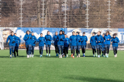 Тренировка женской команды перед матчем с «Ростовом»