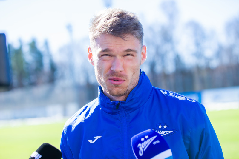 Денис Адамов на пресс-брифинге перед матчем с «Краснодаром»