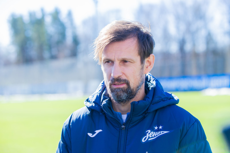 Сергей Семак на пресс-брифинге перед матчем с «Краснодаром»