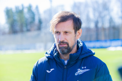 Сергей Семак на пресс-брифинге перед матчем с «Краснодаром»