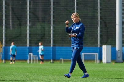 Тренировка женской команды «Зенит» перед матчем с «Рубином»