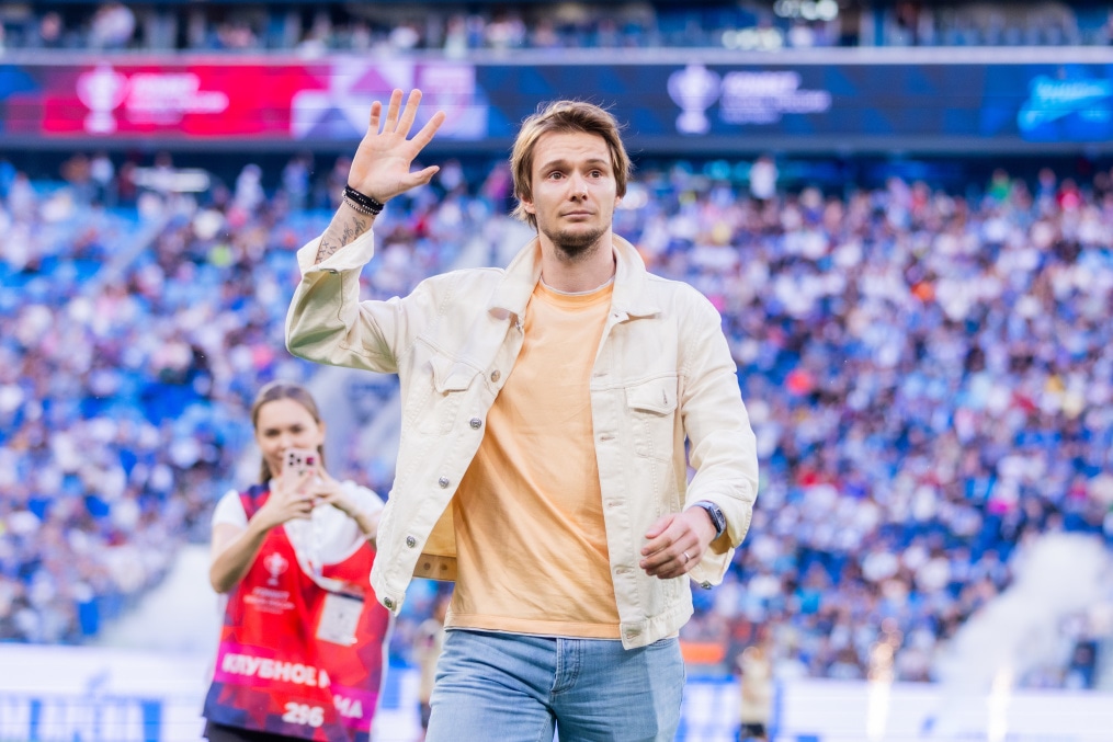 Символический удар Александра Бублика на матче «Зенит» — «Рубин»