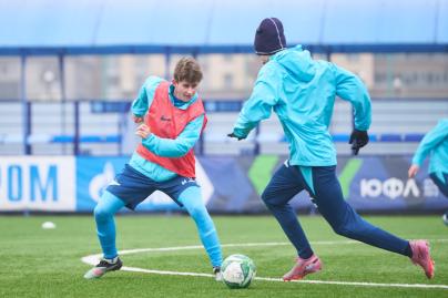Тренировка «Зенита»-м перед товарищеским матчем с «Зенитом»-2