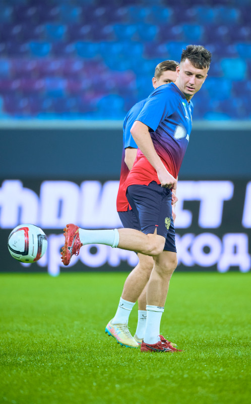 Тренировка сборной России перед матчем со сборной Перу