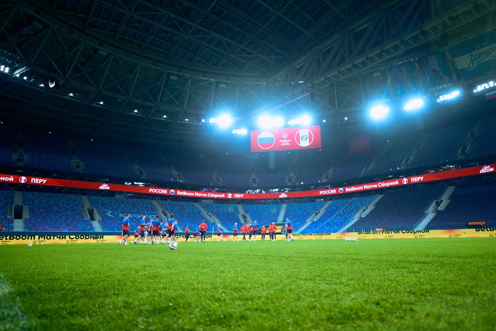 Тренировка сборной России перед матчем со сборной Перу