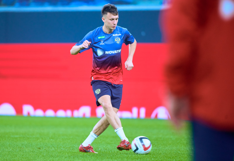 Тренировка сборной России перед матчем со сборной Перу