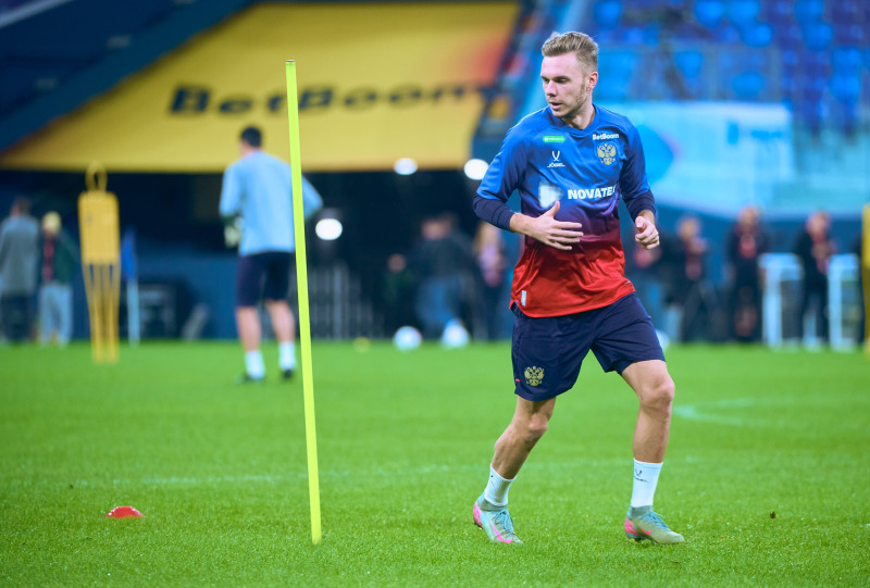 Тренировка сборной России перед матчем со сборной Перу