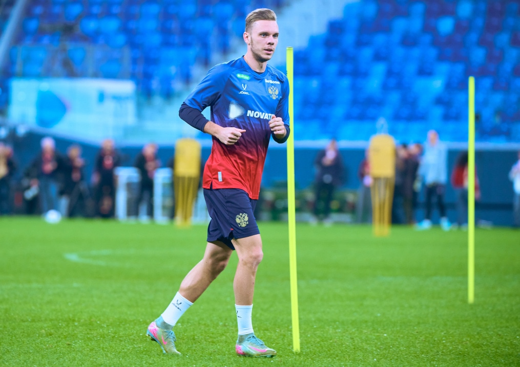 Тренировка сборной России перед матчем со сборной Перу