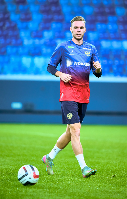 Тренировка сборной России перед матчем со сборной Перу