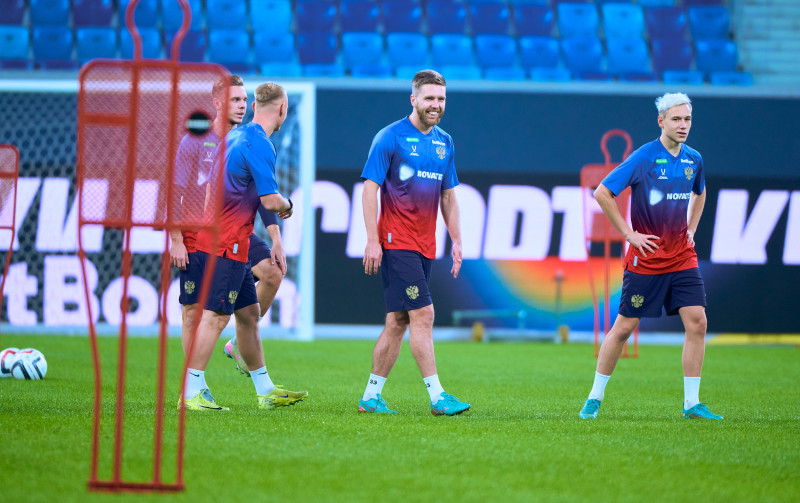 Тренировка сборной России перед матчем со сборной Перу