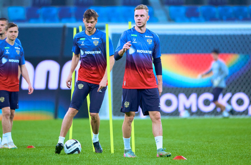 Тренировка сборной России перед матчем со сборной Перу