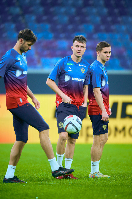 Тренировка сборной России перед матчем со сборной Перу