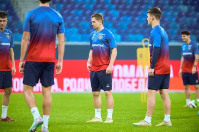 Тренировка сборной России перед матчем со сборной Перу