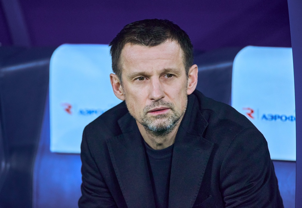 Сергей Семак на матче Мир Российская Премьер-Лига 2025/26, 18 тур, «Зенит» — «Акрон».