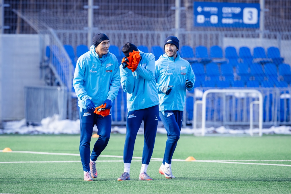 Тренировка основного состава «Зенита» перед матчем с «Оренбургом»