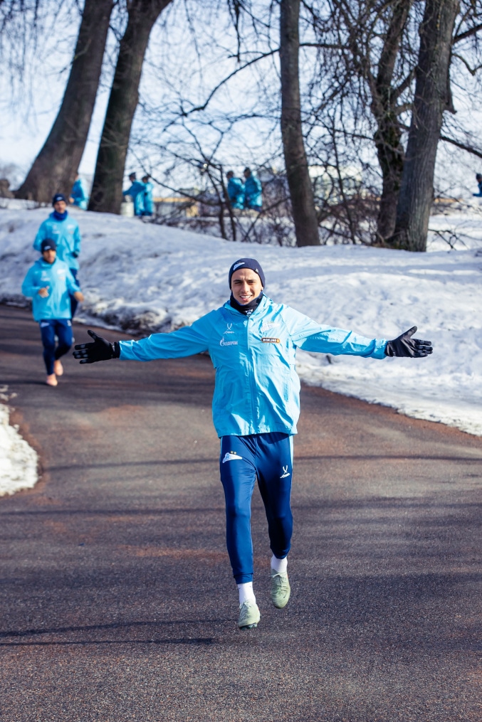Тренировка основного состава «Зенита» перед матчем с «Оренбургом»