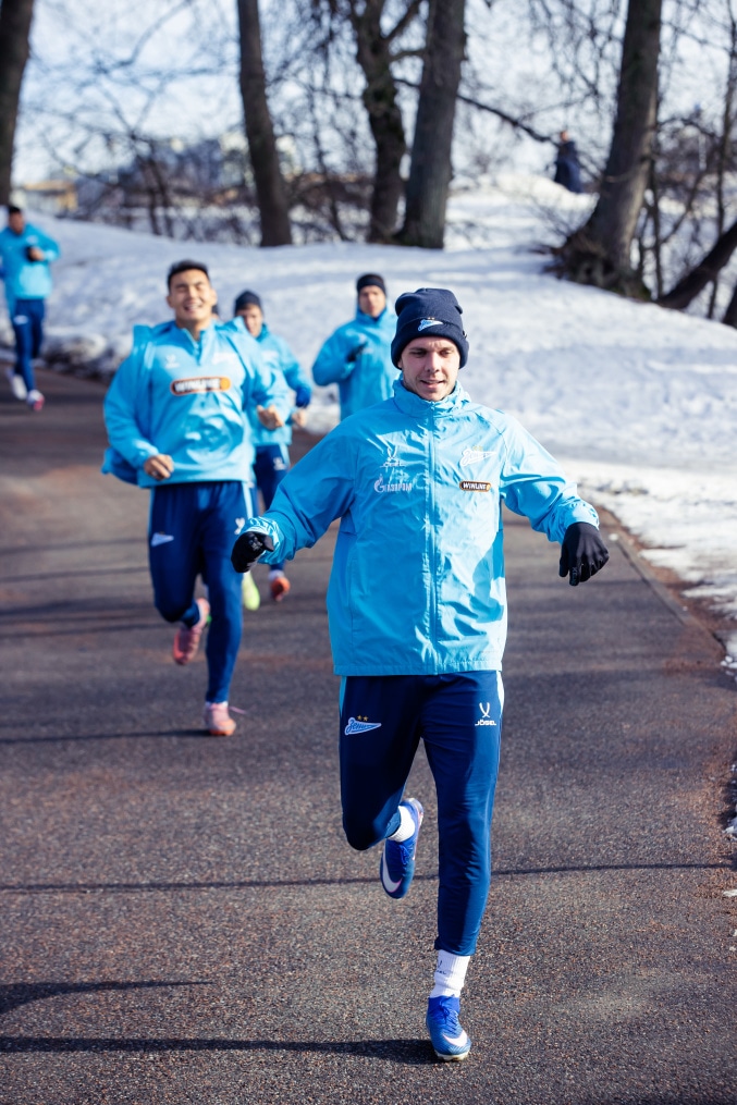 Тренировка основного состава «Зенита» перед матчем с «Оренбургом»