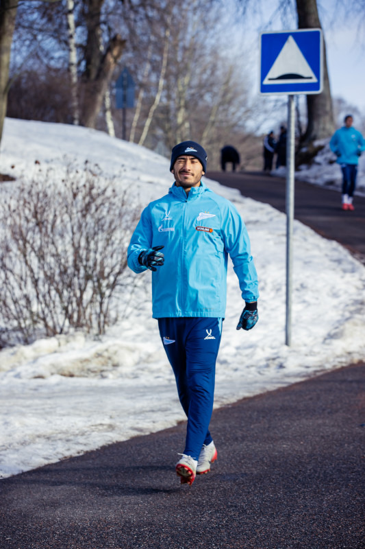 Тренировка основного состава «Зенита» перед матчем с «Оренбургом»