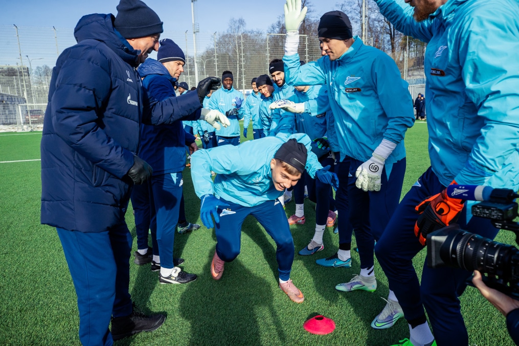 Тренировка основного состава «Зенита» перед матчем с «Оренбургом»